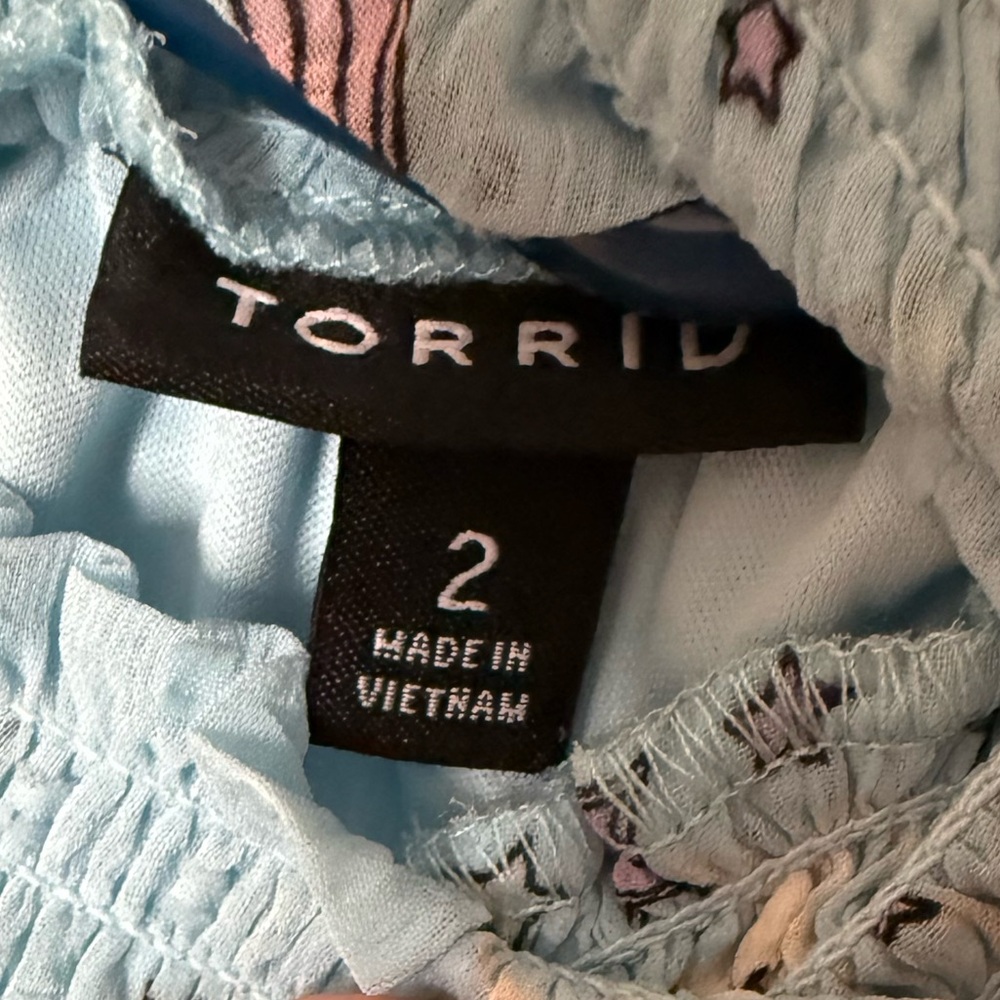Torrid blue clipdot blouson mock neck stars mini dress women’s plus size 2 - Picture 9 of 10